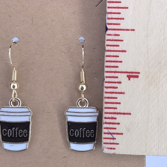 Cute Coffee Cup Charm Dangle Earrings Fashion Jewelry - Picture 2 of 2